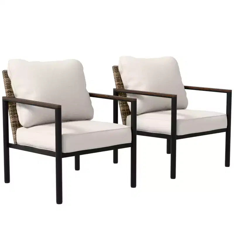 EAGLE PEAK Collezione Sunset Dune Sedia Moderna per Arredo Patio, Sedie da Pranzo da Esterno in Vimini e Metallo