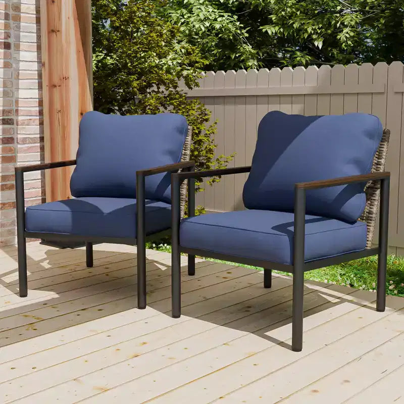 EAGLE PEAK Collezione Sunset Dune Sedia Moderna per Arredo Patio, Sedie da Pranzo da Esterno in Vimini e Metallo