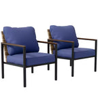 EAGLE PEAK Collezione Sunset Dune Sedia Moderna per Arredo Patio, Sedie da Pranzo da Esterno in Vimini e Metallo