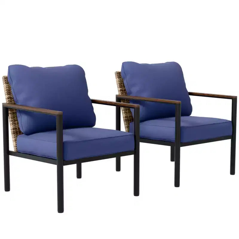 EAGLE PEAK Collezione Sunset Dune Sedia Moderna per Arredo Patio, Sedie da Pranzo da Esterno in Vimini e Metallo