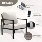 EAGLE PEAK Collezione Sunset Dune Sedia Moderna per Arredo Patio, Sedie da Pranzo da Esterno in Vimini e Metallo