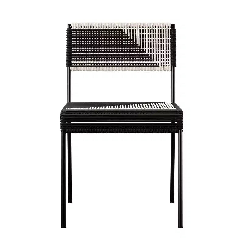 Watkindale Woven Stackable Outdoor Chairs - Set of 2 - Black - SEI