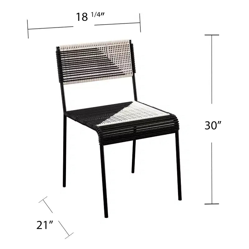 Sedie da esterno impilabili Watkindale Woven - Set da 2 - Nero - SEI