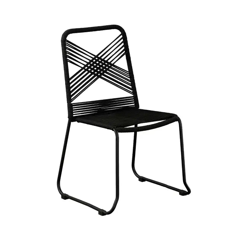Chaises d'extérieur empilables en corde Holly & Martin Padko - Lot de 2 - Noir - SEI