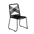 Chaises d'extérieur empilables en corde Holly & Martin Padko - Lot de 2 - Noir - SEI