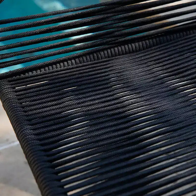 Chaises d'extérieur empilables en corde Holly & Martin Padko - Lot de 2 - Noir - SEI