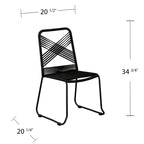 Chaises d'extérieur empilables en corde Holly & Martin Padko - Lot de 2 - Noir - SEI