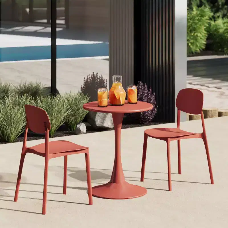 WestinTrends Playa Chaise de salle à manger de patio moderne empilable en plastique polypropylène (lot de 2)