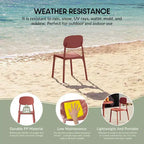 WestinTrends Playa Chaise de salle à manger de patio moderne empilable en plastique polypropylène (lot de 2)