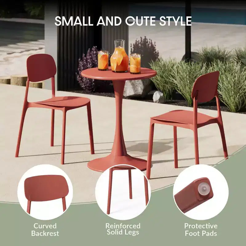 WestinTrends Playa Chaise de salle à manger de patio moderne empilable en plastique polypropylène (lot de 2)