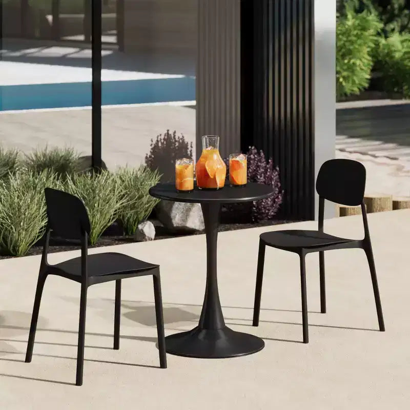 WestinTrends Playa Chaise de salle à manger de patio moderne empilable en plastique polypropylène (lot de 2)