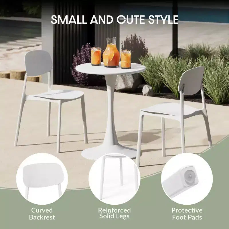 WestinTrends Playa Chaise de salle à manger de patio moderne empilable en plastique polypropylène (lot de 2)