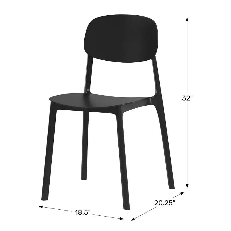 WestinTrends Playa Chaise de salle à manger de patio moderne empilable en plastique polypropylène (lot de 2)