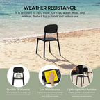 WestinTrends Playa Chaise de salle à manger de patio moderne empilable en plastique polypropylène (lot de 2)