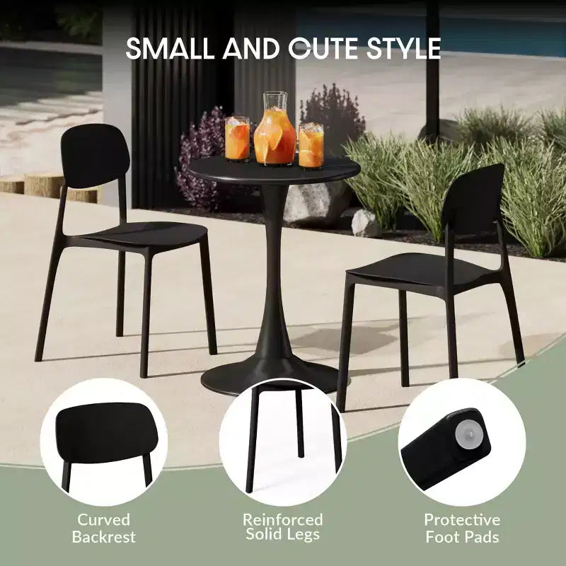 WestinTrends Playa Chaise de salle à manger de patio moderne empilable en plastique polypropylène (lot de 2)