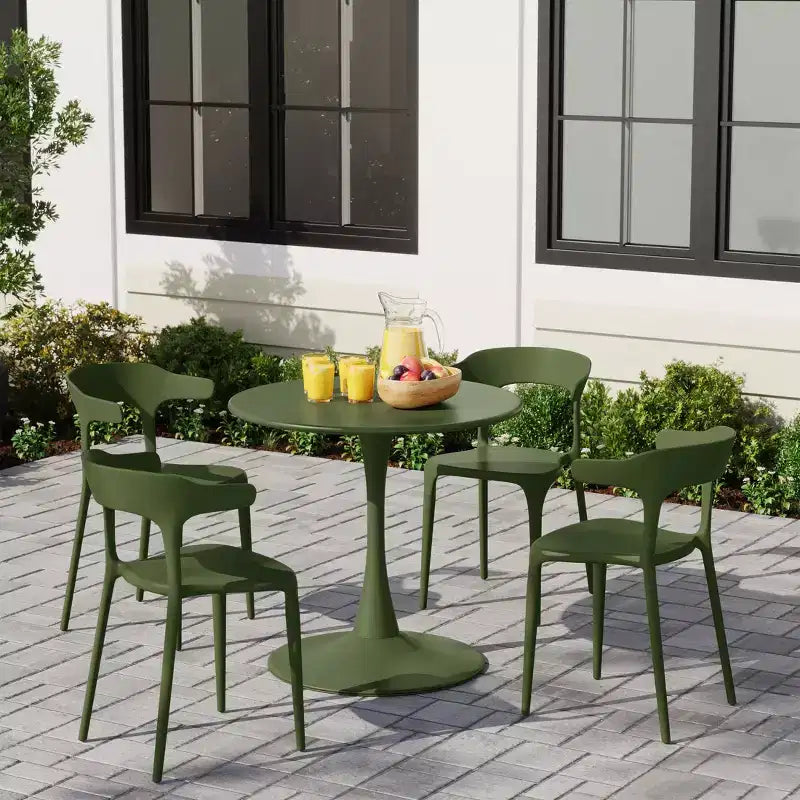 WestinTrends Playa Sedia da pranzo impilabile moderna in plastica in resina (set da 4)
