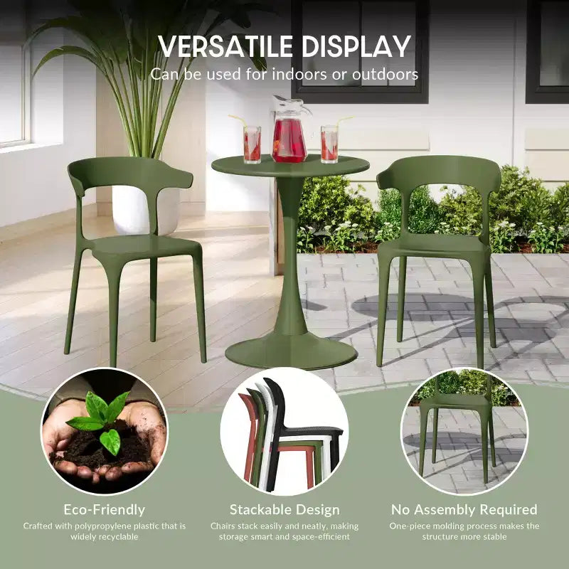 WestinTrends Playa Sedia da pranzo impilabile moderna in plastica in resina (set da 4)