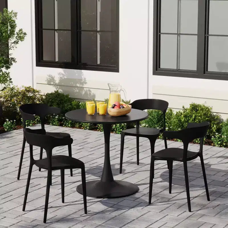 WestinTrends Playa Sedia da pranzo impilabile moderna in plastica in resina (set da 4)