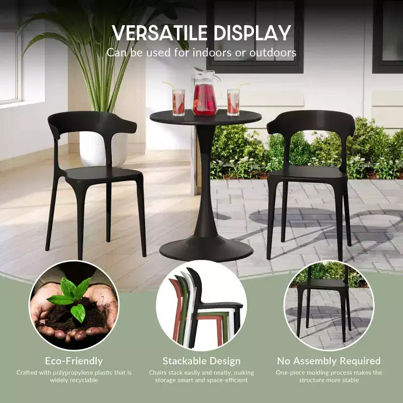 WestinTrends Playa Sedia da pranzo impilabile moderna in plastica in resina (set da 4)