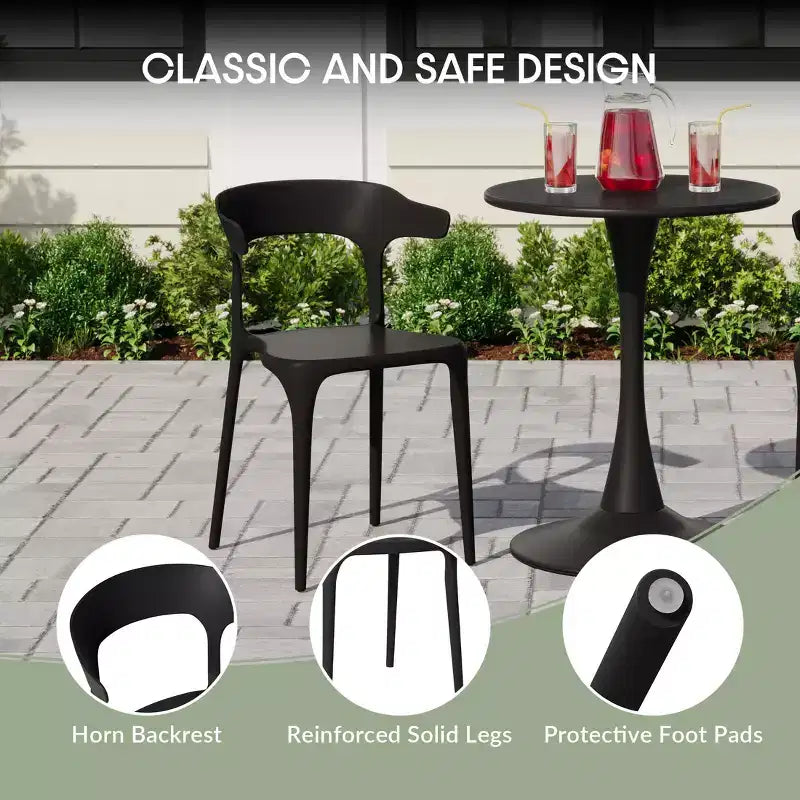 WestinTrends Playa Sedia da pranzo impilabile moderna in plastica in resina (set da 4)