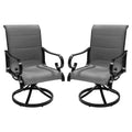 CLIHOME Outdoor Aluminium 360 Rotation Armrests Padded Chair(Set Of 2)