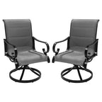 CLIHOME Outdoor Aluminium 360 Rotation Armrests Padded Chair(Set Of 2)