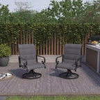 Sedia imbottita CLIHOME da esterno in alluminio con braccioli girevoli a 360° (set da 2)