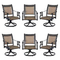 CLIHOME All-Weather Aluminum Outdoor Patio Modern 360 Swivel Rocking Chair(Set Of 6)