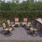 CLIHOME Fauteuil à bascule pivotant à 360° en aluminium toutes saisons pour extérieur (lot de 6)