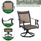 CLIHOME Fauteuil à bascule pivotant à 360° en aluminium toutes saisons pour extérieur (lot de 6)