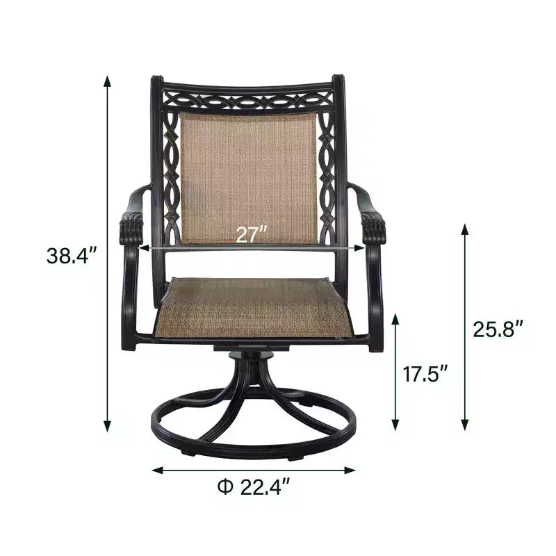 CLIHOME Fauteuil à bascule pivotant à 360° en aluminium toutes saisons pour extérieur (lot de 6)