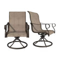 CLIHOME Outdoor Patio 360 Swivel Rocking Chair,Breathable Fabric Swivel Dining Chair set of 2 