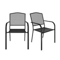 CLIHOME 2-Piece Outdoor Patio Steel Mesh Chair,With Steel Frame & Breathable Mesh Dining Chair