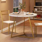 Dining Table Set for 2,Kitchen Table with 2 Upholstered Chairs, Round Kitchen Table Set for Apartment,Breakfast Nook, Dining Room, and Small Space