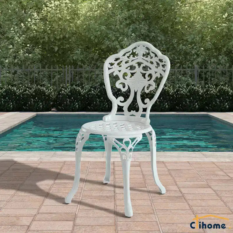 CLIHOME Sedie da Bistrò per Patio in Alluminio Pressofuso (Set da 2)