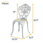 CLIHOME Sedie da Bistrò per Patio in Alluminio Pressofuso (Set da 2)