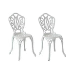 CLIHOME Modern Cast Aluminum Bistro Chairs(Set of 2)