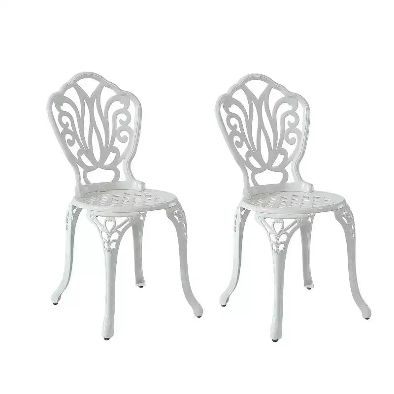 CLIHOME Modern Cast Aluminum Bistro Chairs(Set of 2)