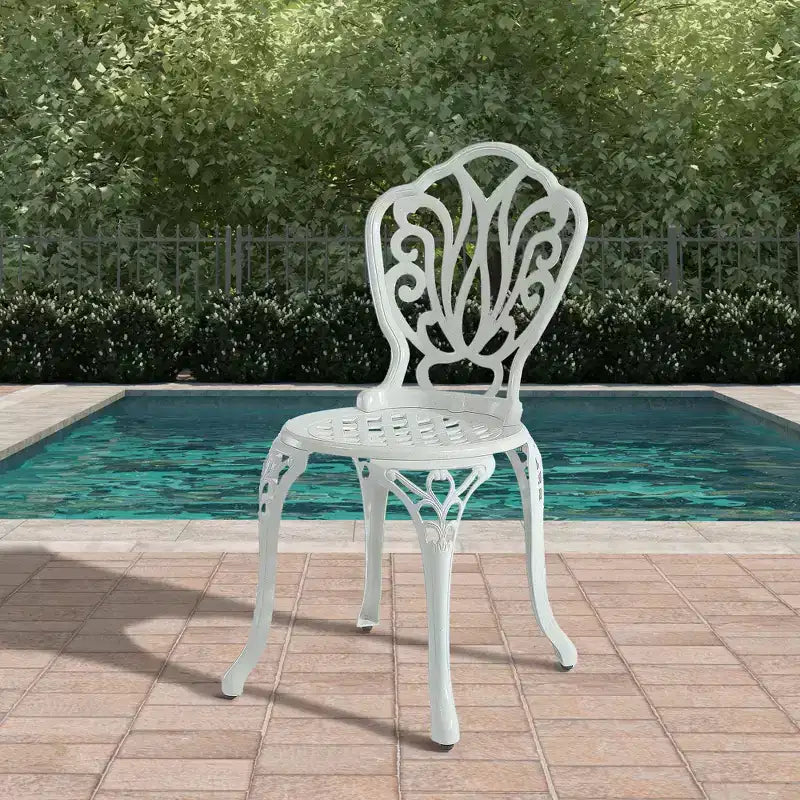 CLIHOME Chaises de bistrot modernes en fonte d'aluminium (Lot de 2)