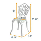 CLIHOME Chaises de bistrot modernes en fonte d'aluminium (Lot de 2)