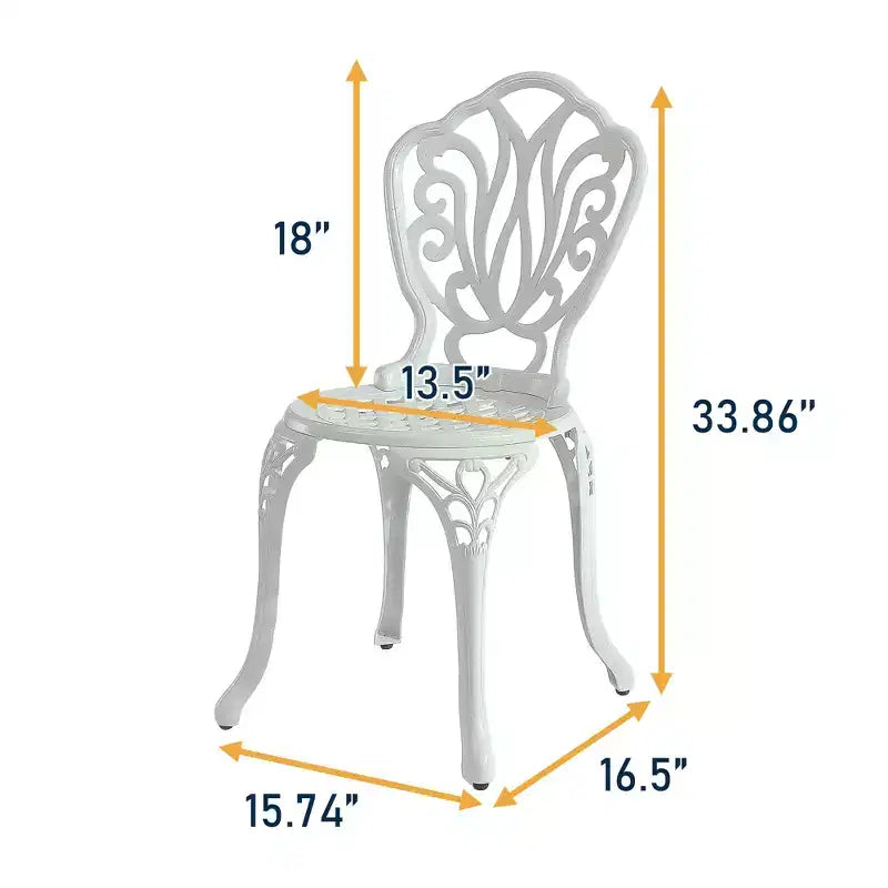 CLIHOME Chaises de bistrot modernes en fonte d'aluminium (Lot de 2)