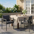Outdoor Dining Chair Set of 2, All-Weather Aluminum Frame Patio Chairs with Cushions