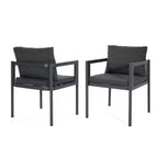 Set di 2 sedie da pranzo per esterni, sedie da patio con telaio in alluminio per tutte le stagioni con cuscini