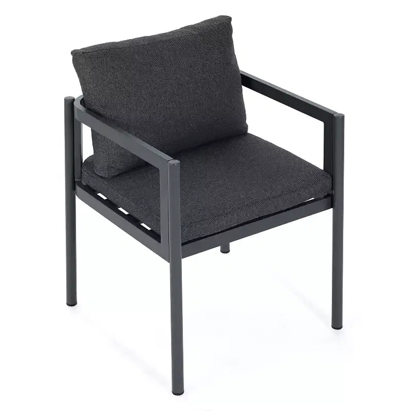 Set di 2 sedie da pranzo per esterni, sedie da patio con telaio in alluminio per tutte le stagioni con cuscini