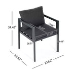 Set di 2 sedie da pranzo per esterni, sedie da patio con telaio in alluminio per tutte le stagioni con cuscini