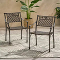 Christopher Knight Home Canterbury Outdoor Aluminum Dining Chairs(Set of 2)