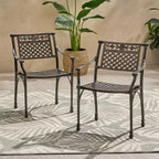 Christopher Knight Home Canterbury Outdoor Aluminum Dining Chairs(Set of 2)