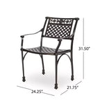 Christopher Knight Home Canterbury Chaises de salle à manger d'extérieur en aluminium (lot de 2)