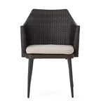 Christopher Knight Home Kenneth Sedie da Pranzo da Esterno in Rattan e Ferro con Cuscini Resistenti all'Acqua (Set da 2)