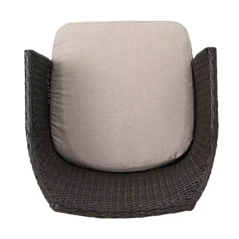Christopher Knight Home Kenneth Sedie da Pranzo da Esterno in Rattan e Ferro con Cuscini Resistenti all'Acqua (Set da 2)